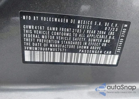 2023 Volkswagen Jetta 1.5T Se from USA, damaged, VIN 3VWEM7BU8PM057571